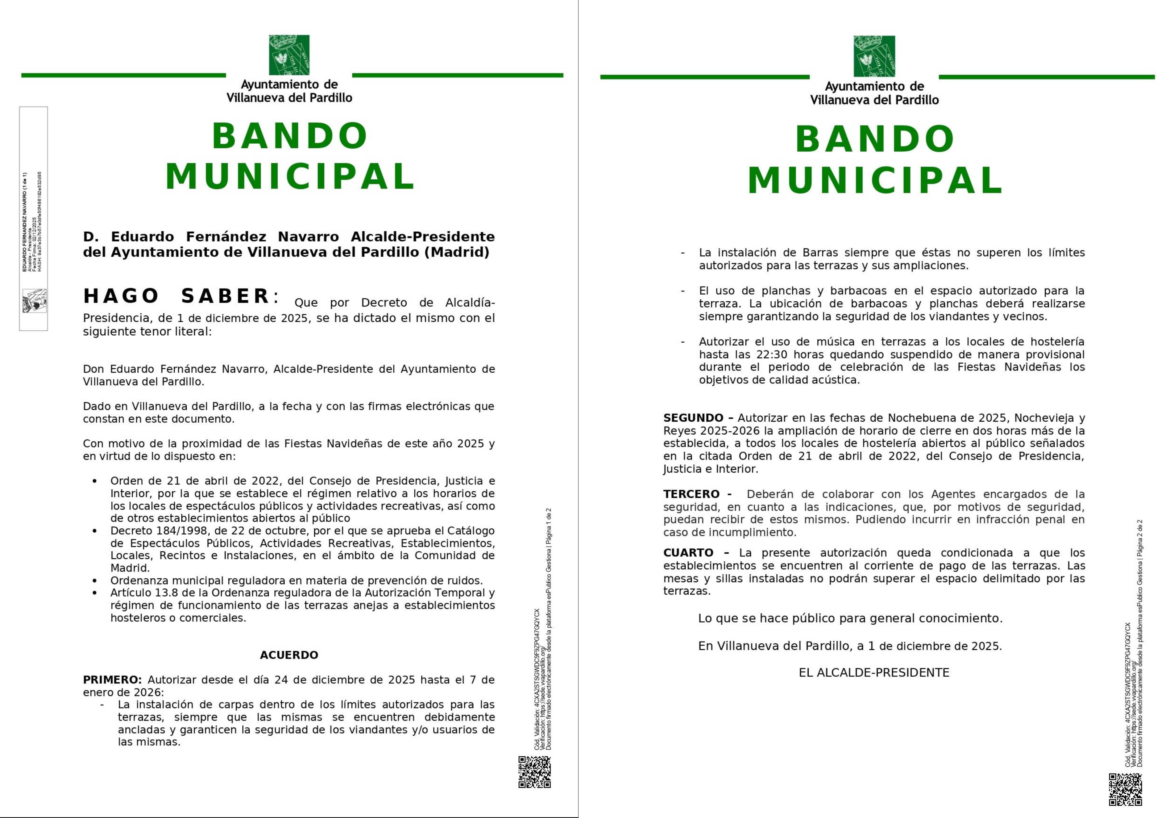 Bando Municipal en Villanueva del Pardillo